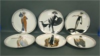 Set of 6 House of Erte Deco Collector Plates