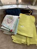 Assorted Blankets and Handcrafted Quilt