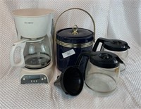 Ice Chest / 2 used coffee carafes / Filter Coffee