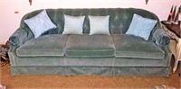 Conover Classics Teal Velvet Tufted Couch