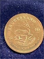 14KT Mini Gold Krugerrand w/Certificate of Authent