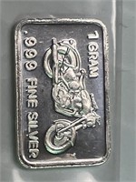 Motorcycle Silver Bar 1 Gram