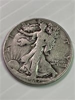 1947 D Walking Liberty Silver Half Dollar