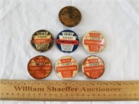 Vintage PA & NY Fishing License Buttons