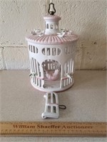 Porcelain Bird Cage Italy - Some Damage 12" H