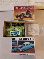 Jeep Unbuilt Model & Chevy Model Empty Box