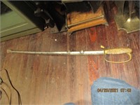 Antique Naval Sword w/Metal Scabbard