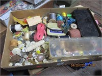 Box Lot of Sewing Items-Buttons,Thread,etc