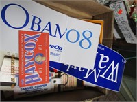 Box Lot of Political Items-Stickers,Key Chains,etc