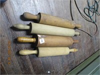 4 Vtg. Wooden Rolling Pins