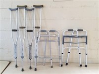 Aluminum Walkers & Crutches 1 Lot