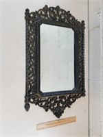 Vintage Plastic Framed Mirror 19 x 32" - Damaged
