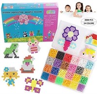 Kids DIY Water Fuse Perler Beads Kit, 24 Colors