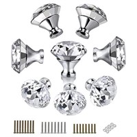 Clear Glass Crystal Cabinet Knobs-Diamond Shape