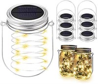 12 Solar Mason Jar Lights, BizoeRade Dual Row