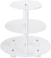 3 Tier Round Cupcake Stand with Base, Acrylic
