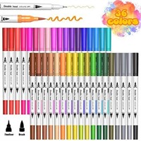Dual Tip Brush Markers Pen, BOIROS 36 Colors