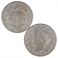 Shield & Liberty Nickels (2)