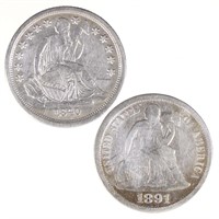 1840-o & 1891 Seated Liberty Dimes