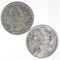 1921-d & 1921-s Morgan Silver Dollars