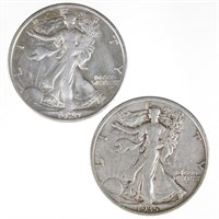 1920 & 1935 Walking Liberty Half Dollars