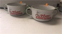Tony Chacheres double handled soup bowls.