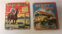 2 vintage kids books. Gene Autry & Benny the Bus.