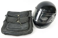 Leather Biker's Backpack + Harley Davidson Helmet