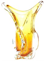 Chalet Hand Blown Art Glass Vase, Signed. Canada