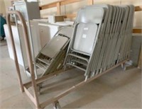 20 FOLDING CHAIRS WITH ROLLING CART