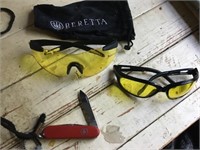 Victornox Swisss Knife & (2) Shooting Glasses