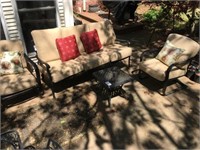 Aluminum Outdoor Sofa ( 72"W)~ (2) Chairs & Table
