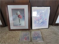 4 Framed Floral Prints