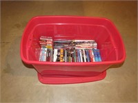 Tote w/Lid and Selection of DVDs