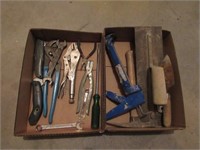 2 Trays Tools Pliers + Misc.