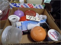 BOX LOT  OF  GLASSWARE AND MISCELLANEOUS