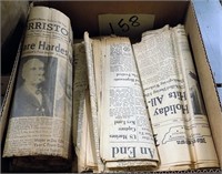 BOX LOT OF OLD NEWSPAPERS