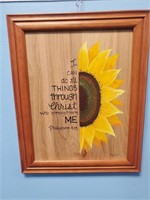 Philippians 4:13 with Painted Sunflower