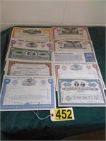 10 Stock Certificates