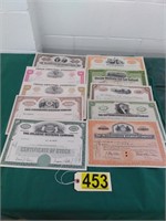 10 Stock Certificates