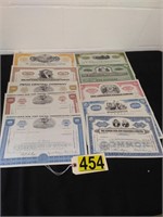 10 Stock Certificates