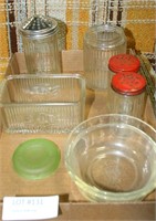 FLATBOX OF VINTAGE KITCHEN CONTAINERS