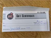 $50 Joe's Pizza Gift Certificate