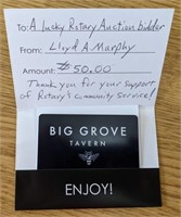 $50 Big Grove Tavern