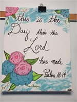 Handpainted Canvas - Psalms 18:14