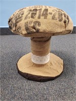 Handmade Burlap Footstool