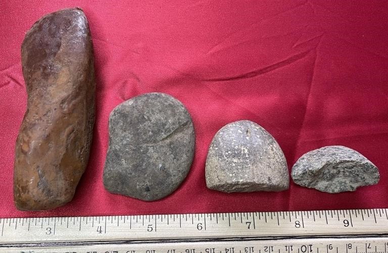 INDIAN ARTIFACTS, FLINT, STONES, FOSSILS AND ROCKS