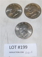 1971-D, 72, 76 EISENHOWER DOLLARS - 3 X BID