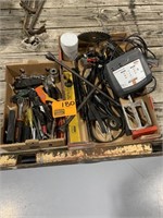 (2) Boxes Tools, Battery Charger, Wrenches,