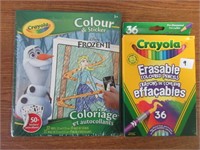 Coloring Book & Erasable Pencil Crayons  -New